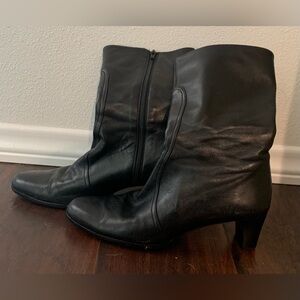 Cole Haan: Gently worn genuine black leather short heel boots
